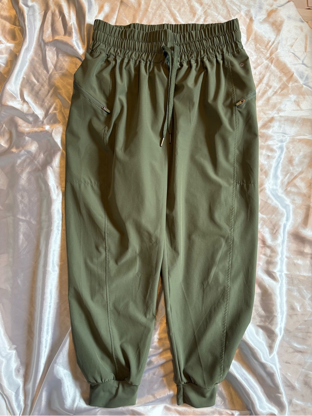 Olive Drawstring Track Joggers for Women